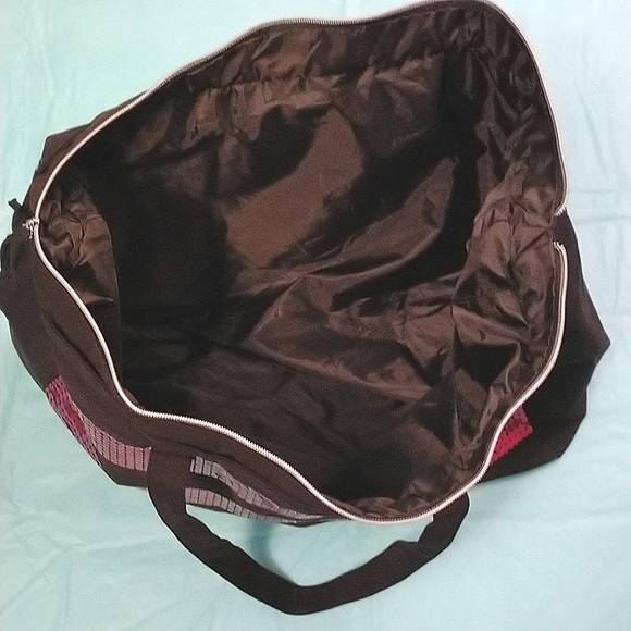 GUC Victoria's Secret Black & Pink Canvas Tote Bag - Picture 11 of 12